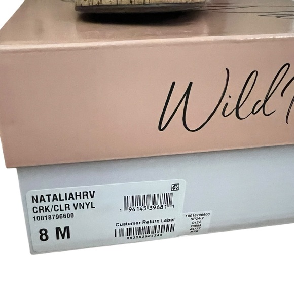 Wild Pair Cork Clear Ankle Strap Heel Size 8 Nataliah Two-Piece Dress Sandal - Picture 6 of 9